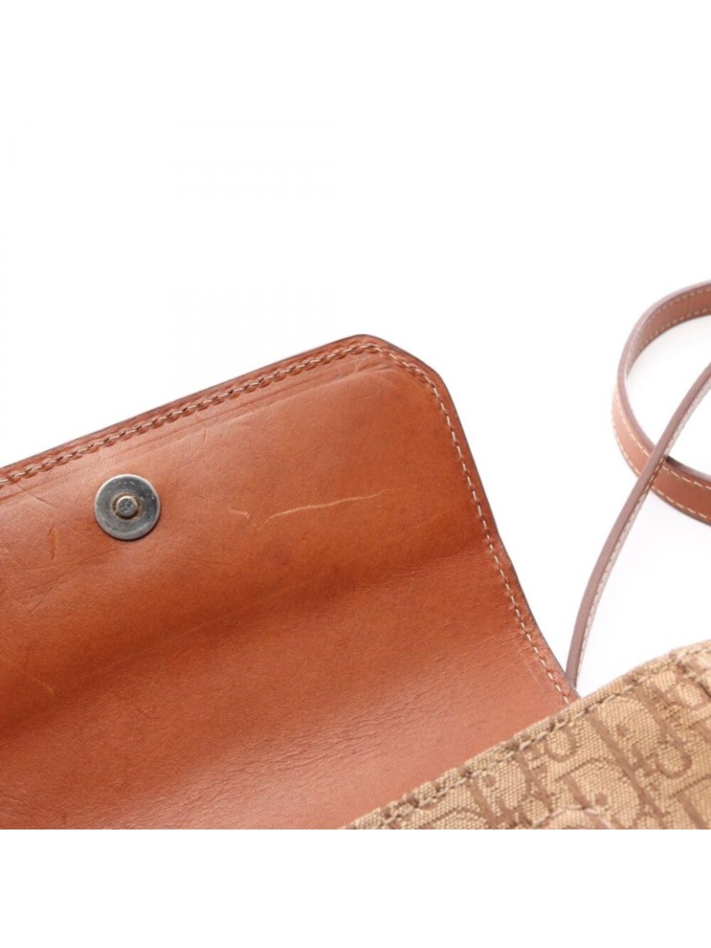 Dior Dio Shoulder Bag Street Chic Trotter Beige Brown Canvas Leather - Picture 11 of 11